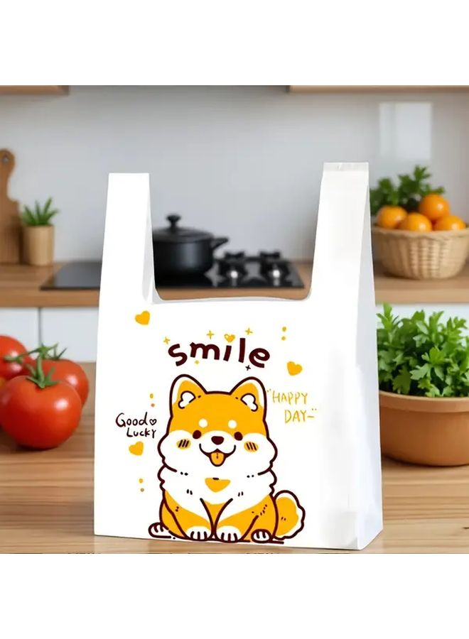 Shiba Inu Cartoon Plastic Bags 50pcs 9 45x14 96 Inch Durable Multi Purpose Gift Bags - Image 3